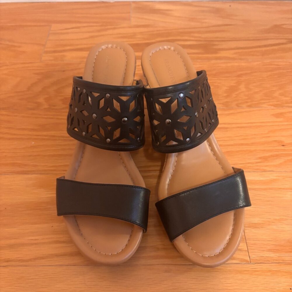 Franco Fortini Women’s Platform Wedges Strappy Sandals - Black Size 10 - Picture 2 of 6